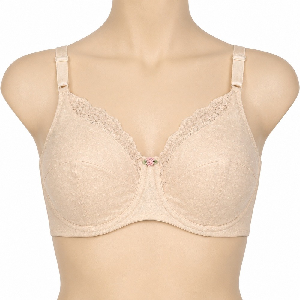 Maidenform 40D Bra Letter Perfect Vintage Beige Lace Full Coverage 7219 USA Made